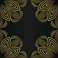 beautiful gold floral frame on black background vector