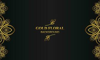 elegant gold floral background with floral and leaf ornament vector