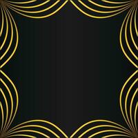 beautiful gold floral frame on black background vector