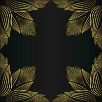 beautiful gold floral frame on black background vector