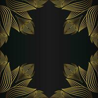 beautiful gold floral frame on black background vector