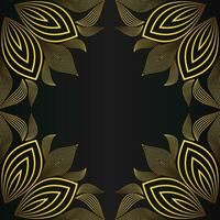 beautiful gold floral frame on black background vector