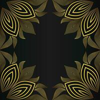 beautiful gold floral frame on black background vector