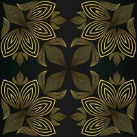 beautiful gold floral frame on black background vector