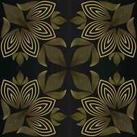 beautiful gold floral frame on black background vector