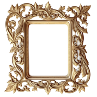 Vintage Gold Decorative Frame Border ai generative png