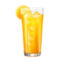 Orange juice glass with juice sliced ai generative png