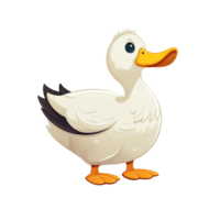 White duck cartoon style ai generative png