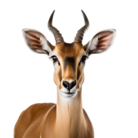 Impala ein Safari Tier von Afrika suchen nach vorne genommen aus und stellen ai generativ png