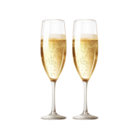 två champagne glasögon ai generativ png
