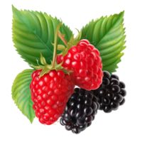 gemischt sortiert Beeren Brombeere Erdbeere Blaubeere ai generativ png