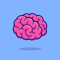 Brain Cartoon Vector Icon Illustration. Education Object Icon  Concept Isolated Premium Vector. Flat Cartoon Style