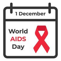 mundo SIDA día. calendario día concepto vector