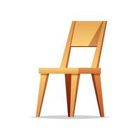 Wooden chair vector isolated on white background