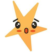 dibujado a mano estrella kawaii elemento. vector icono