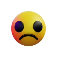 triste emoji 3d le rendu icône illustration png