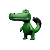 alligator 3d rendering icon illustration png