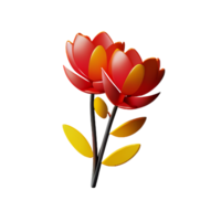 séché fleurs 3d le rendu icône illustration png