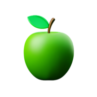 green apple 3d rendering icon illustration png