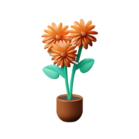 seco flores 3d Renderização ícone ilustração png