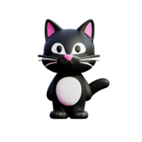 cat cartoon 3d rendering icon illustrationashionable illustration png