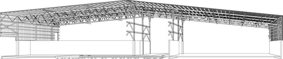 3D illustration of building structure vector