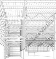 3d ilustración de edificio estructura vector