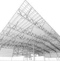 3D illustration of building structure vector