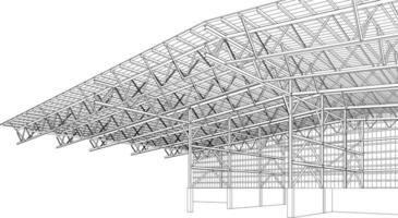 3d ilustración de edificio estructura vector