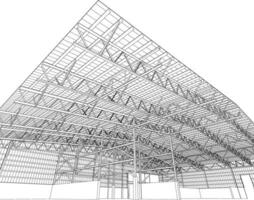 3D illustration of building structure vector