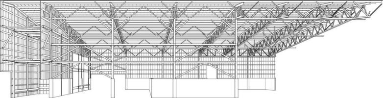 3d ilustración de edificio estructura vector