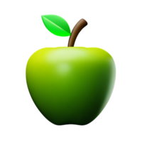green apple 3d rendering icon illustration png