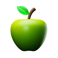 verde manzana 3d representación icono ilustración png