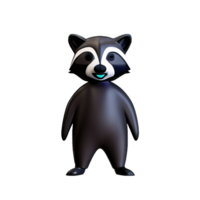 raccoon 3d rendering icon illustration png