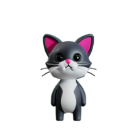 gatito 3d representación icono ilustración png