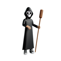 grim reaper 3d rendering icon illustration png