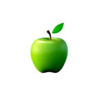 green apple 3d rendering icon illustration png