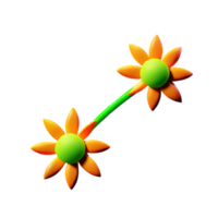 boho flores 3d representación icono ilustración png