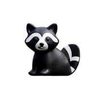 raccoon 3d rendering icon illustration png