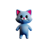 gatito 3d representación icono ilustración png