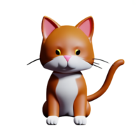 gato dibujos animados 3d representación icono ilustrativo ilustración png