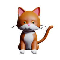 chat dessin animé 3d le rendu icône illustrationà la mode illustration png