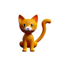 gato desenho animado 3d Renderização ícone ilustrativo ilustração png