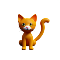 cat cartoon 3d rendering icon illustrationashionable illustration png