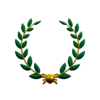 laurel wreath 3d rendering icon illustration png