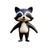 raccoon 3d rendering icon illustration png