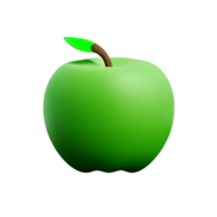 green apple 3d rendering icon illustration png