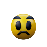 triste emoji 3d representación icono ilustración png