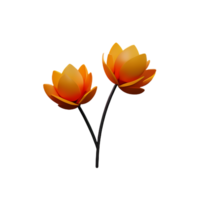torkades blommor 3d tolkning ikon illustration png