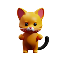 gatito 3d representación icono ilustración png